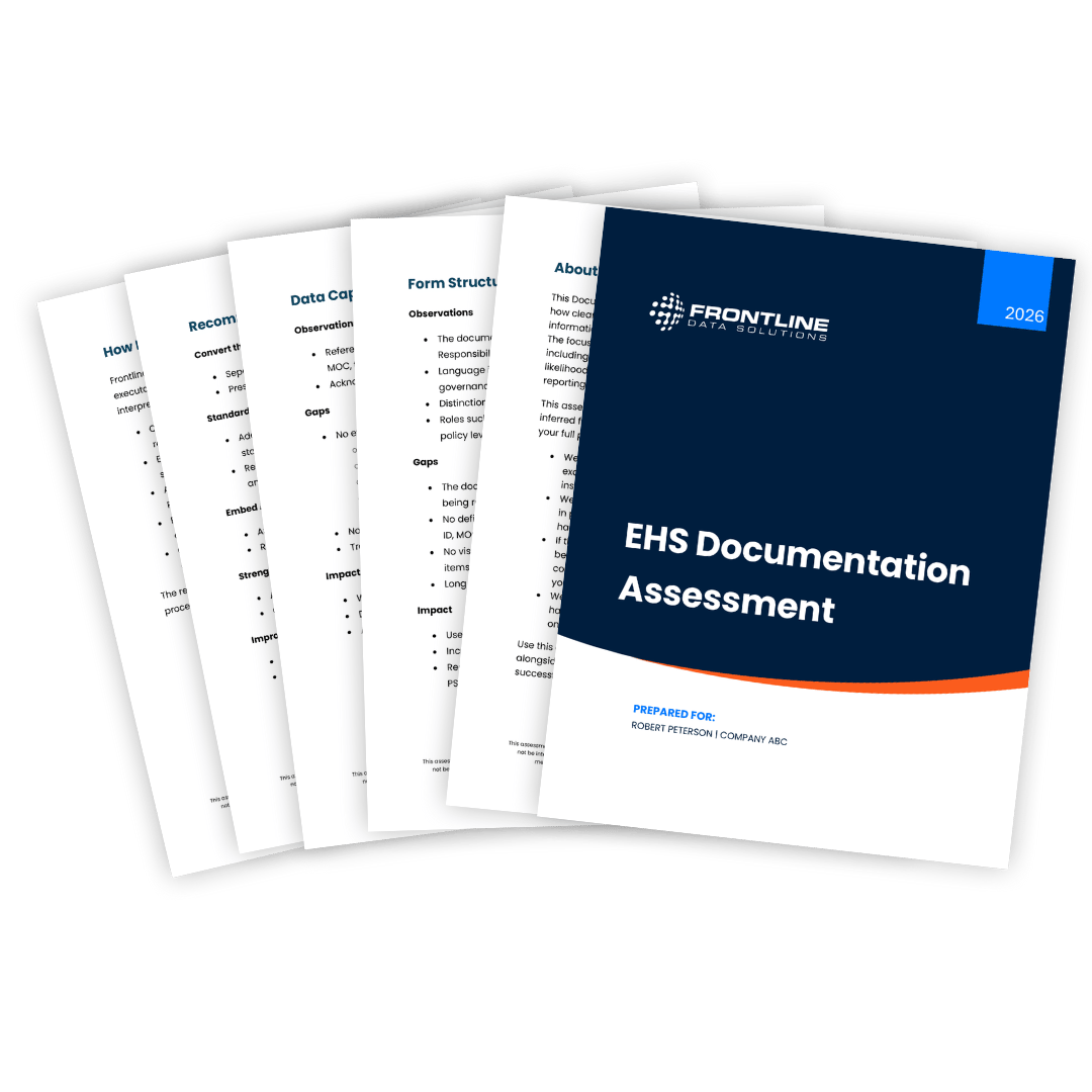 Example of an EHS documentation assessment from Frontline Data Solutions