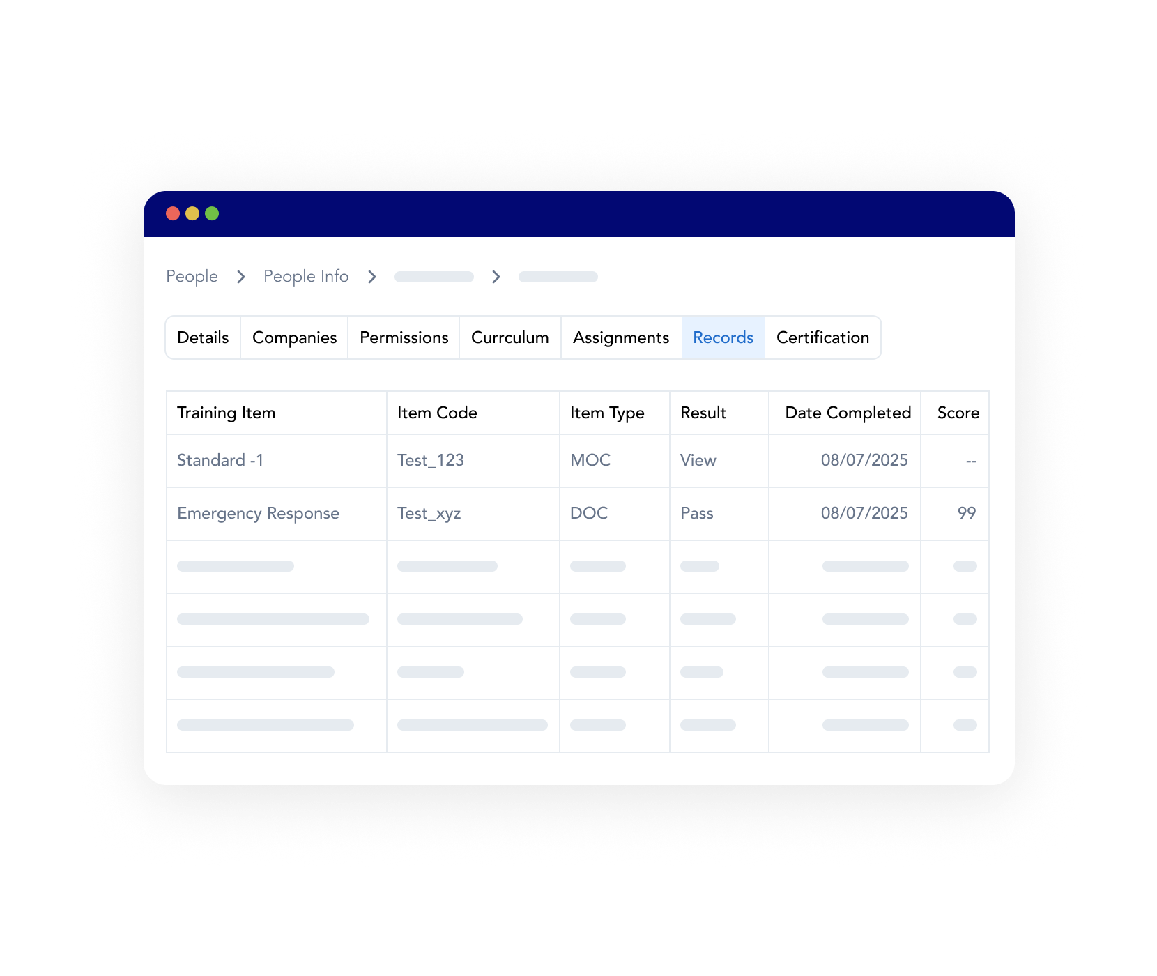 Frontline LMS Training Records